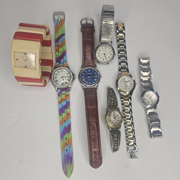 7 Analog Watches Silver Gold Y2k Steampunk Timepiece Gift As Is Project - Picture 3 of 9